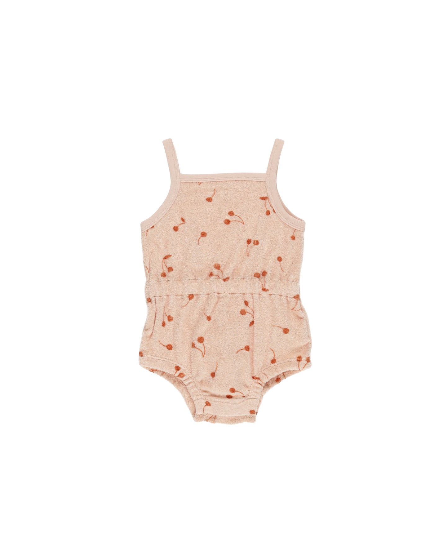 TERRY CINCH ROMPER || CHERRIES