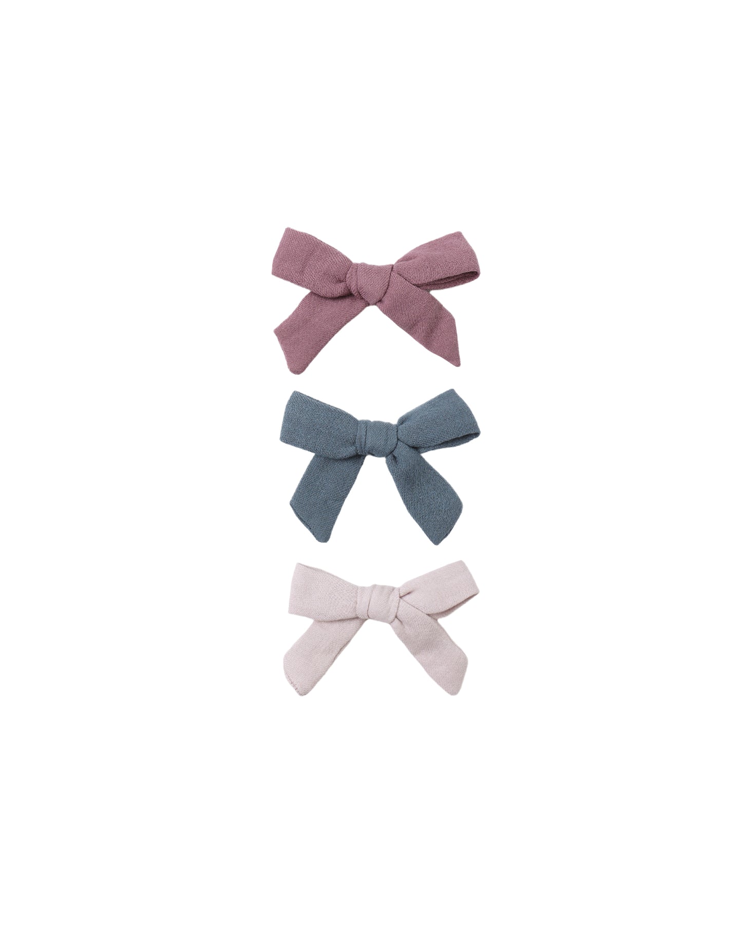BOW W. CLIP, SET OF 3 || MULBERRY, OCEAN, LILAC