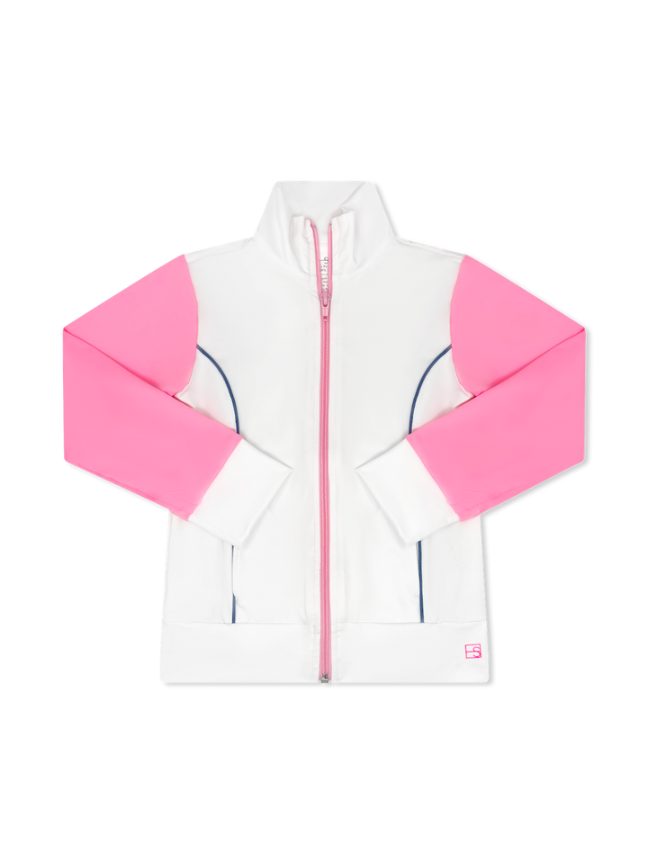 Juliet Jacket | Pure Coconut, Flamingo Pink, & Baton Rouge Blue