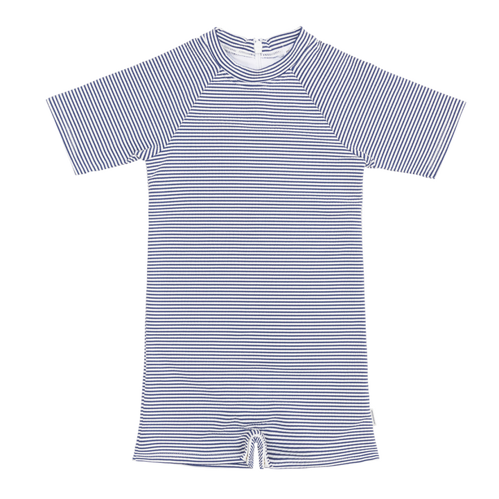 Short Sleeve Rashguard One Piece | Harbor Stripe