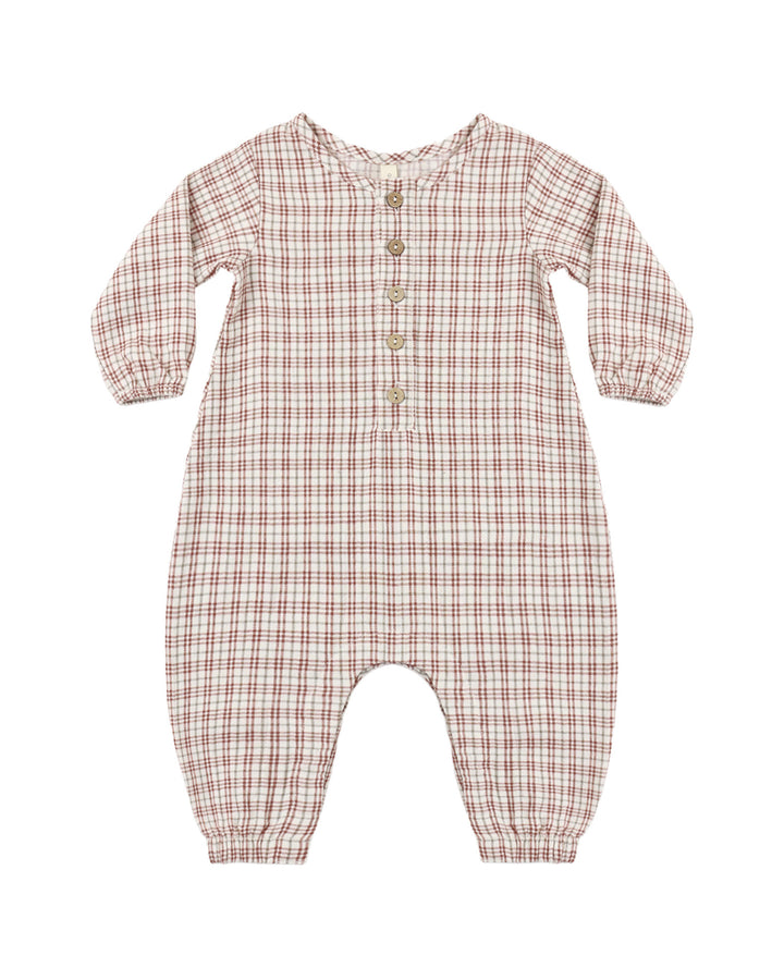 WOVEN JUMPSUIT CHRISTMAS PLAID