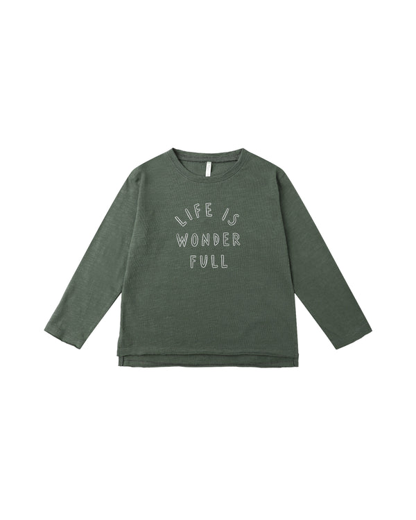 RAW EDGE LONG SLEEVE TEE || LIFE IS WONDER FULL