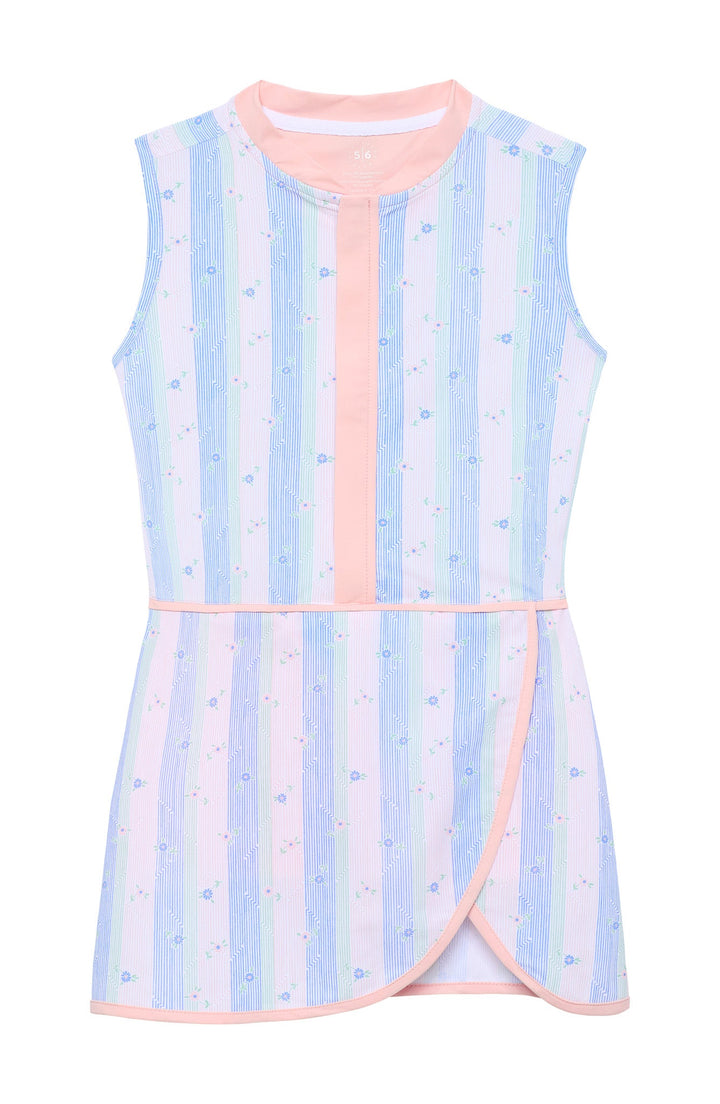 STRIPED IN BLOOM COURT DRESS