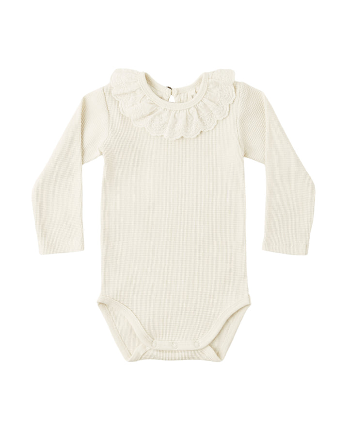RUFFLE COLLAR BODYSUIT NATURAL