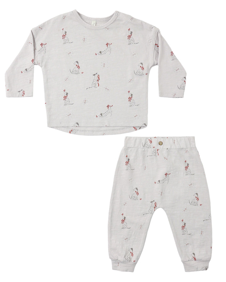 LONG SLEEVE TEE + PANT SET DALMATIAN