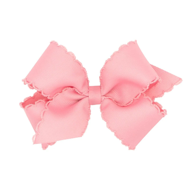 Medium Monotone Moonstitch Grosgrain Bow | Peony