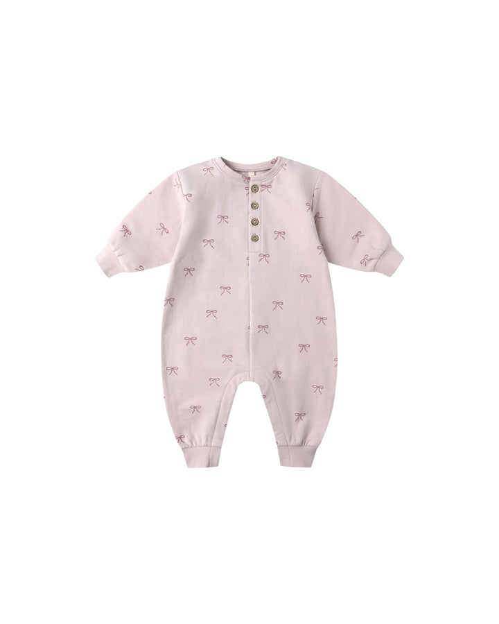 RELAXED FLEECE JUMPSUIT || BOWS