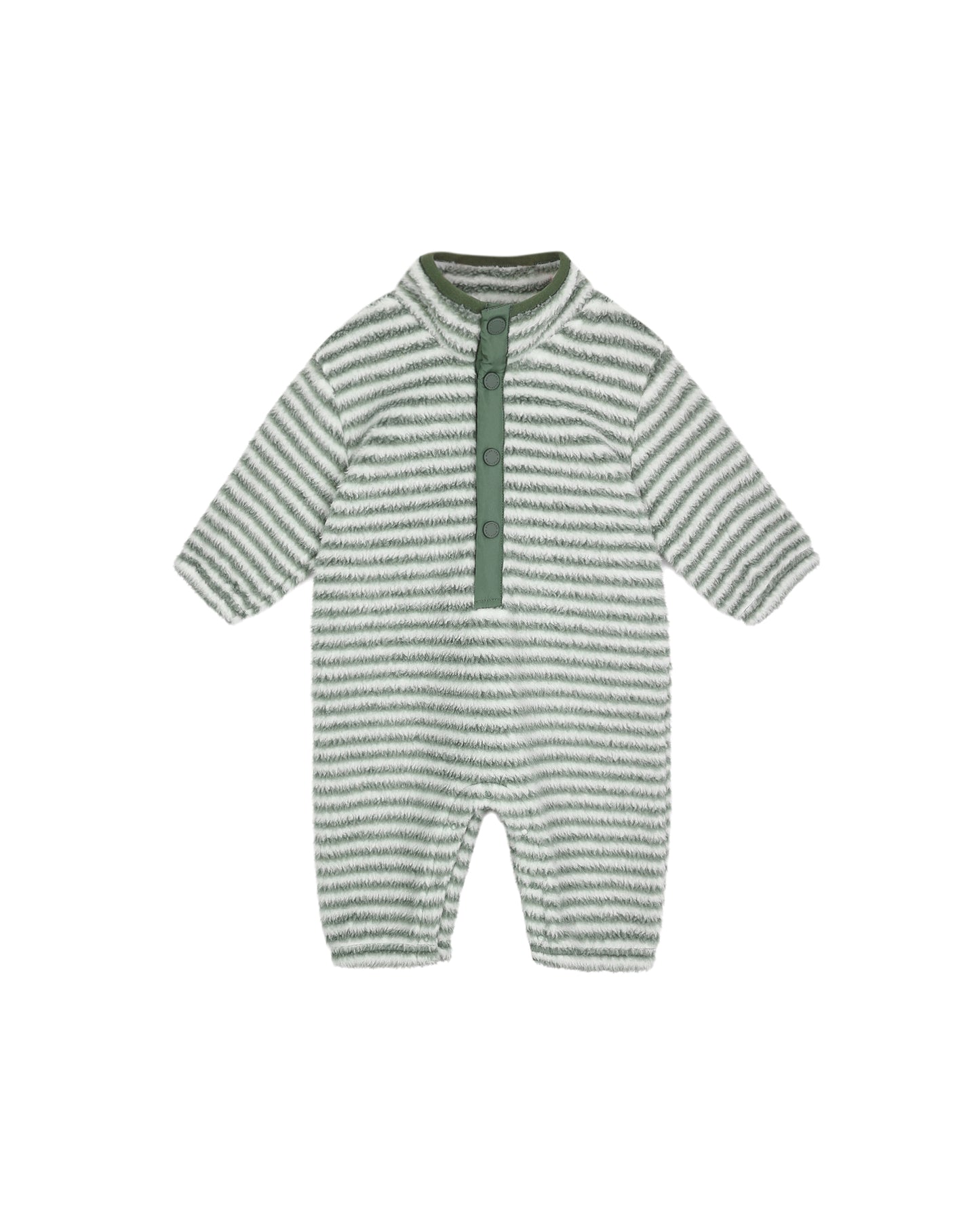FUZZY WINTER JUMPSUIT || EVERGREEN STRIPE
