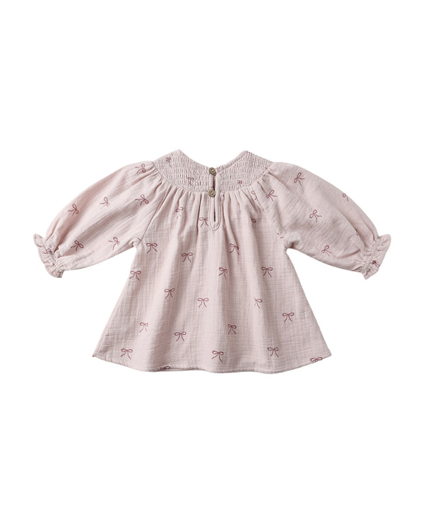 V SMOCKED DRESS || BOWS