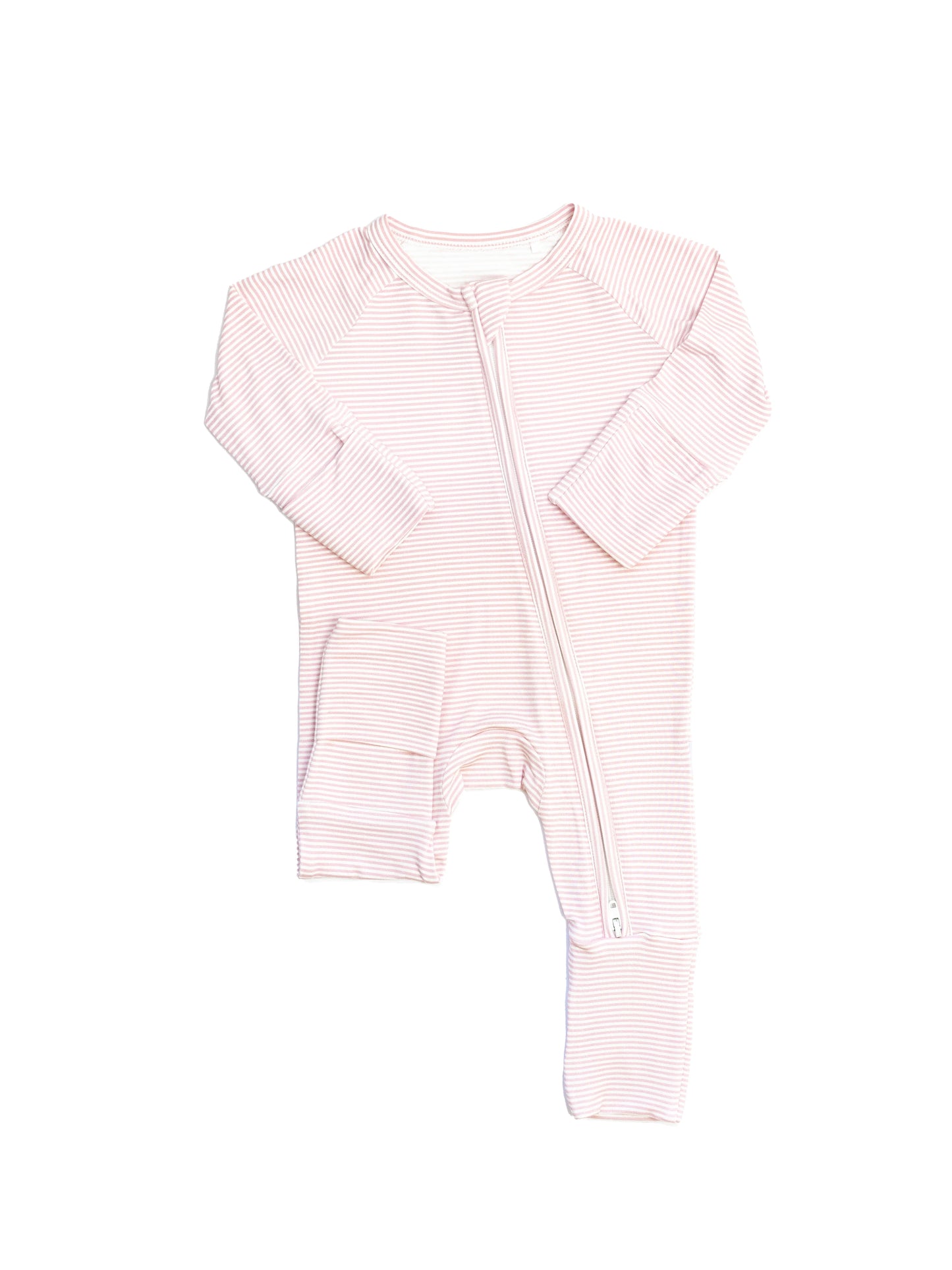 Sleep Romper | Pink Mini Stripe