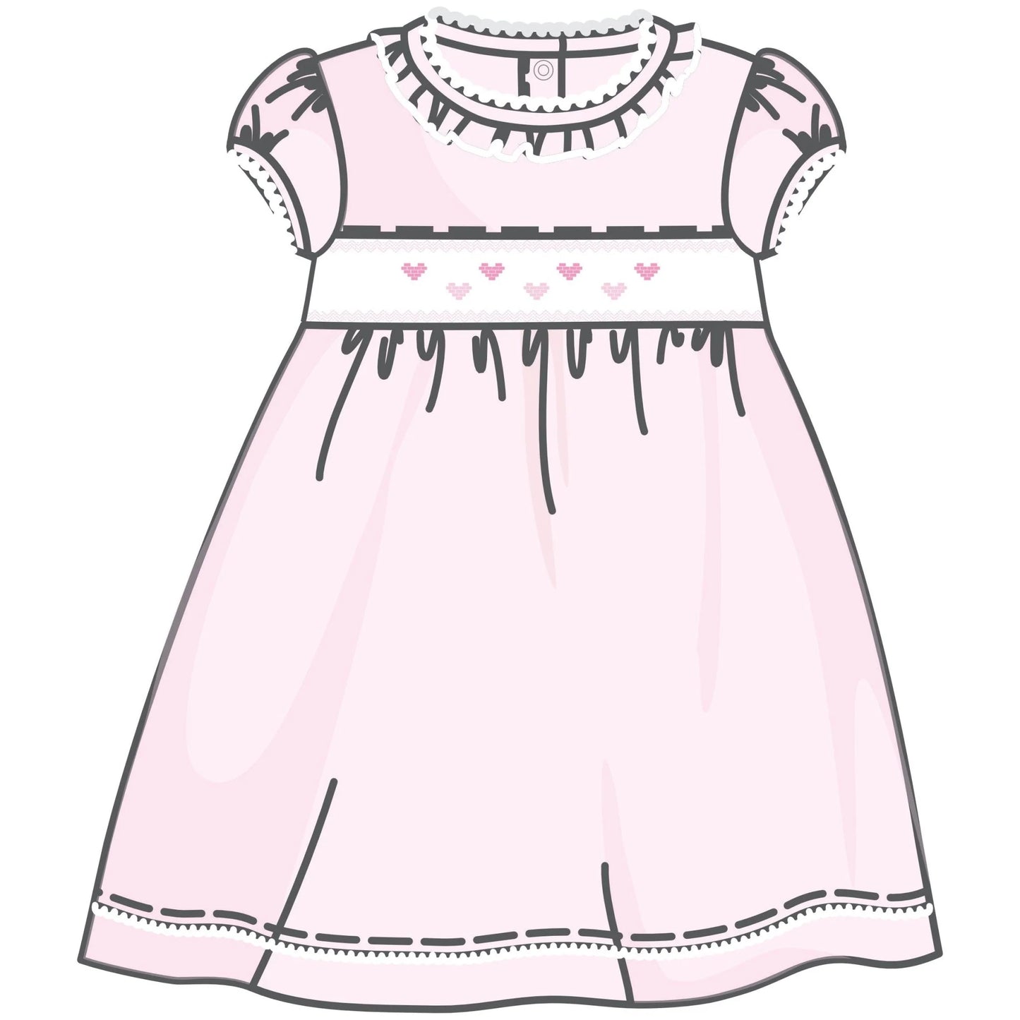 Valentine's Classics Smocked Short Sleeve Dress