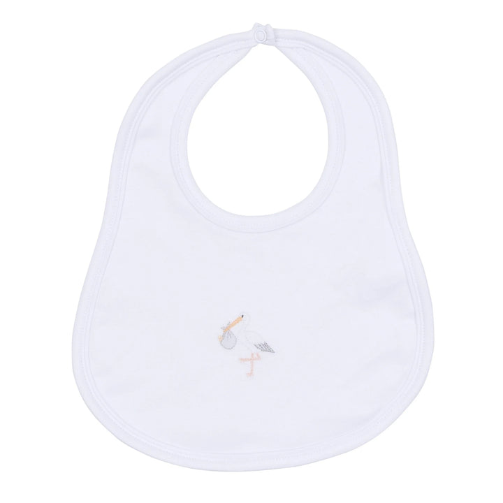 Vintage Stork Bib | White