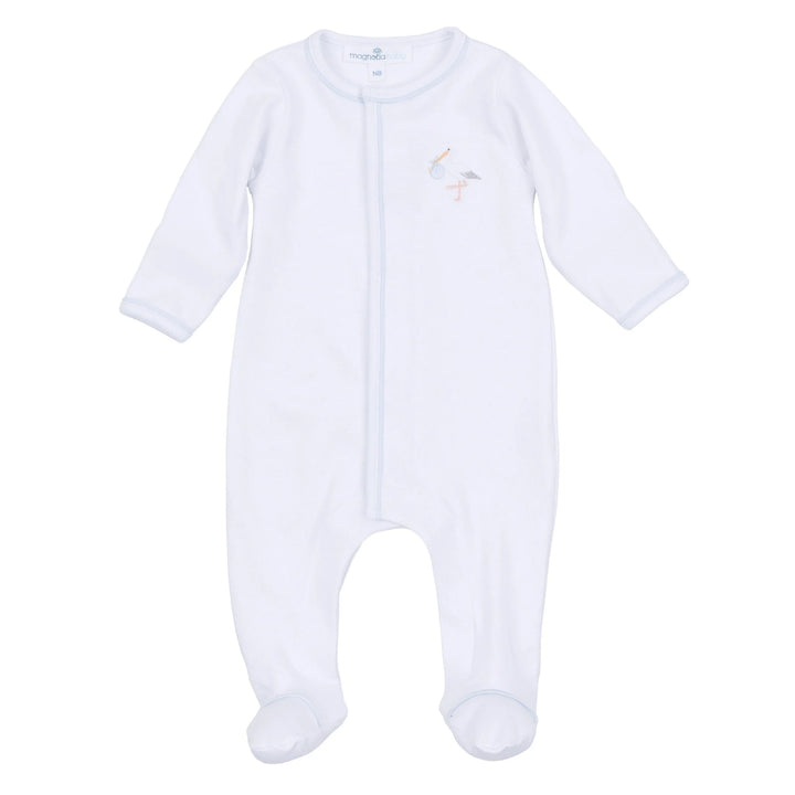 Vintage Stork Footie | Light Blue