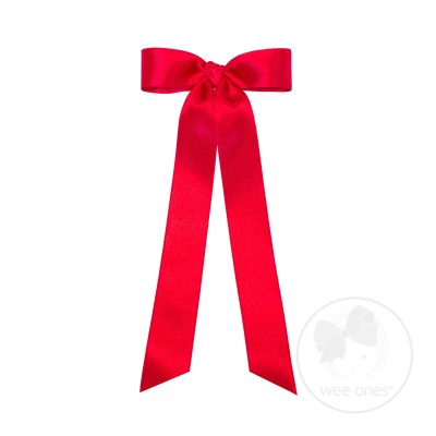 Medium French Satin Long Bowtie | Ruby