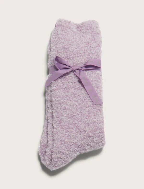CozyChic® Youth Socks | Lilac/White
