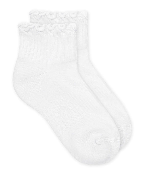 Jefferies Socks Ruffle Ripple Edge Sport Quarter Socks 1 Pair