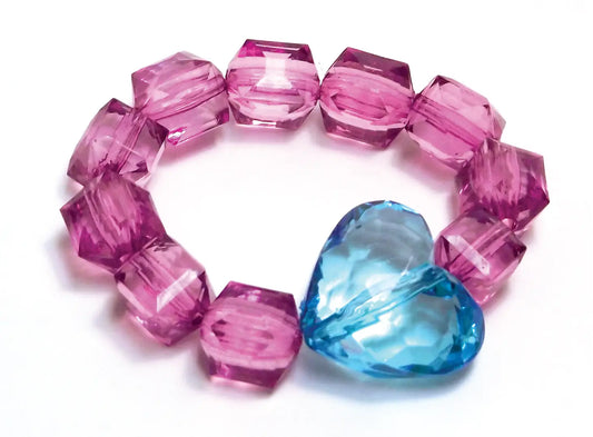 Rock Candy Heart Bracelet | Magenta/Aqua