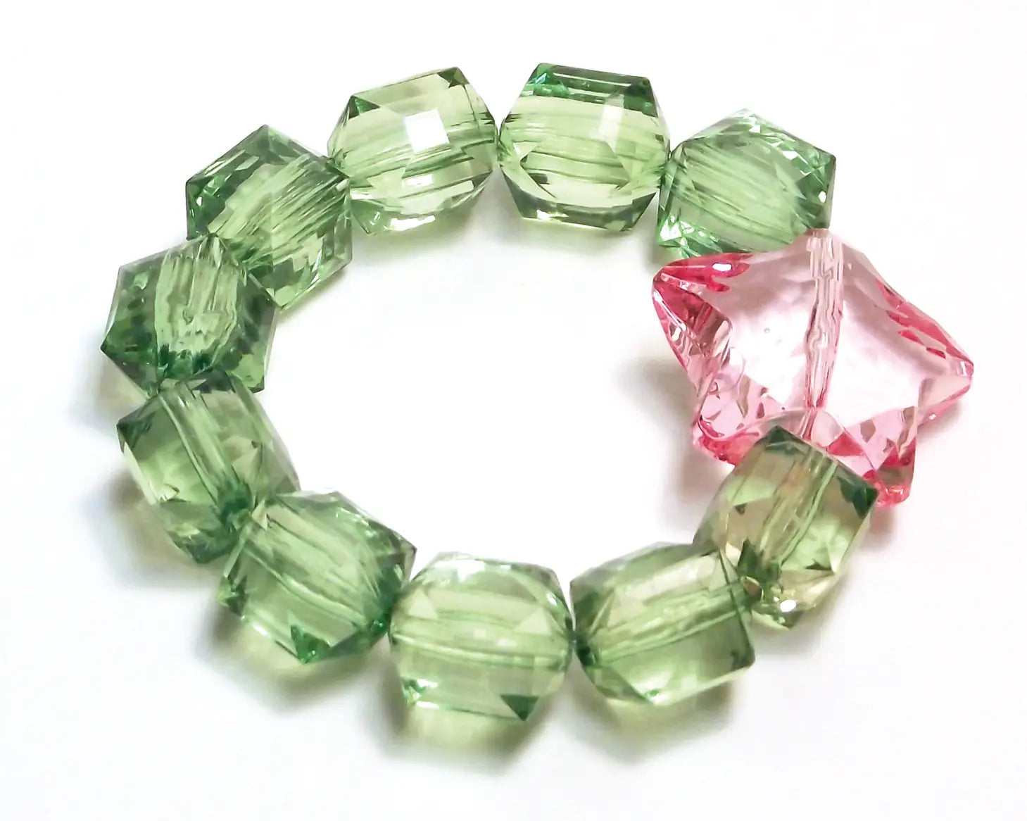 Rock Candy Star Bracelet  Green/Light Pink – Magpies Nashville