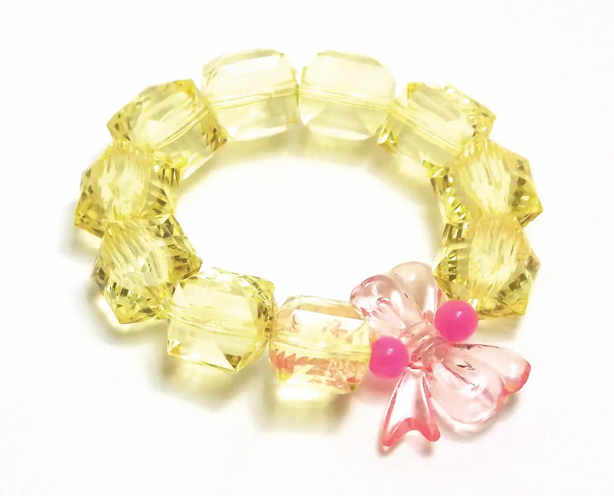 Rock Candy Bow Bracelet  Yellow/Pink – Magpies Nashville