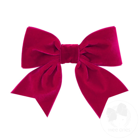 Small King Plush Velvet Bowtie With Tails, Cardinal