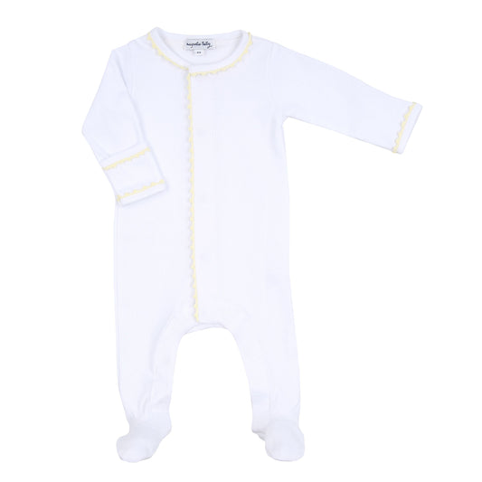Baby Joy Embroidered Footie | Yellow