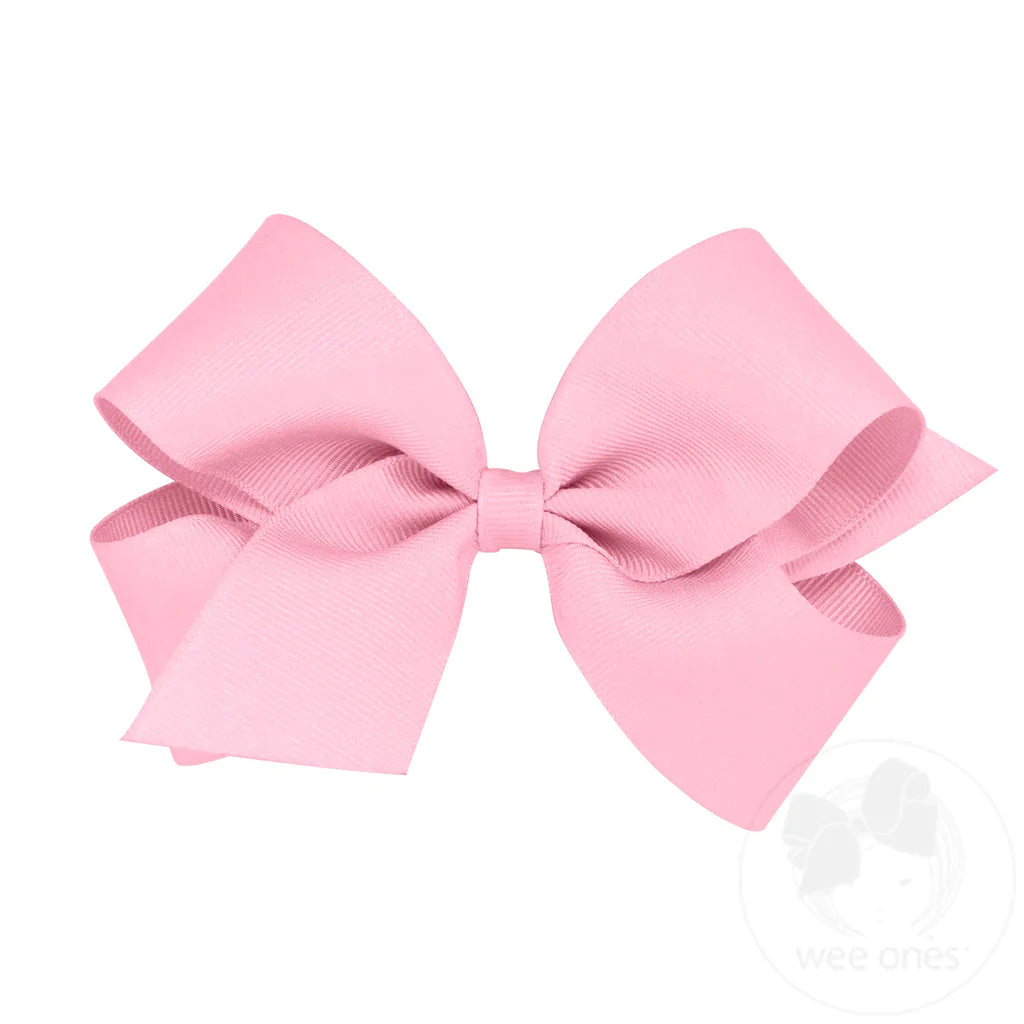 Medium Classic Grosgrain Hair Bow | Pearl Pink