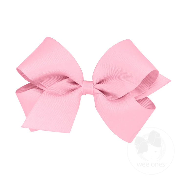 Medium Classic Grosgrain Hair Bow | Pearl Pink
