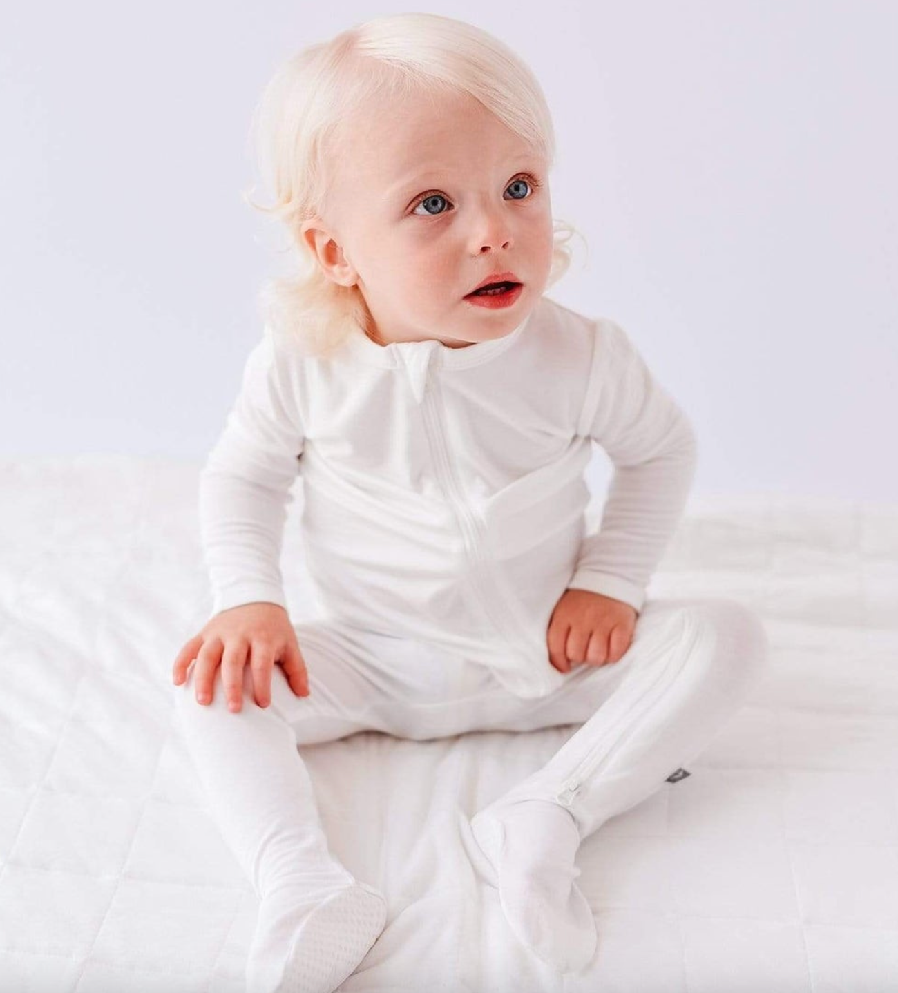 Kyte Baby Zippered Bamboo Footie | Cloud