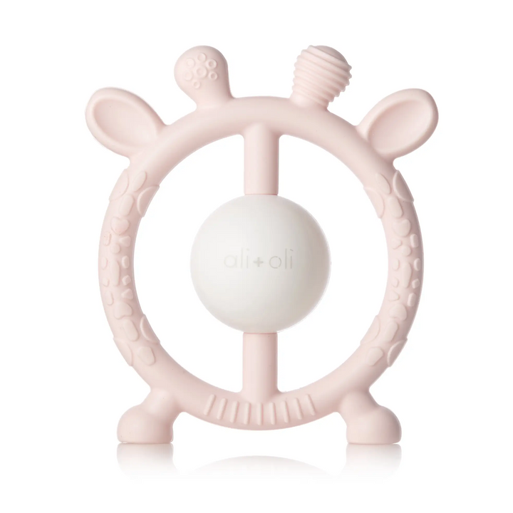 Giraffe Teething Rattle | Pink