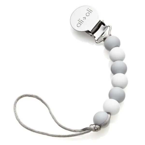 Paci Clip | White + Grey