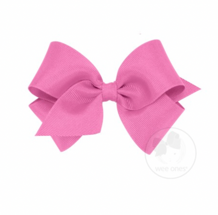 Small Classic Grosgrain Hair Bow, Rose