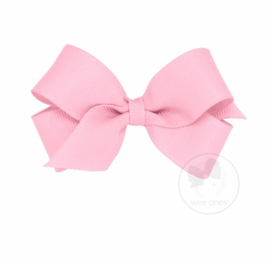 Mini Classic Grosgrain Hair Bow | Pearl Pink