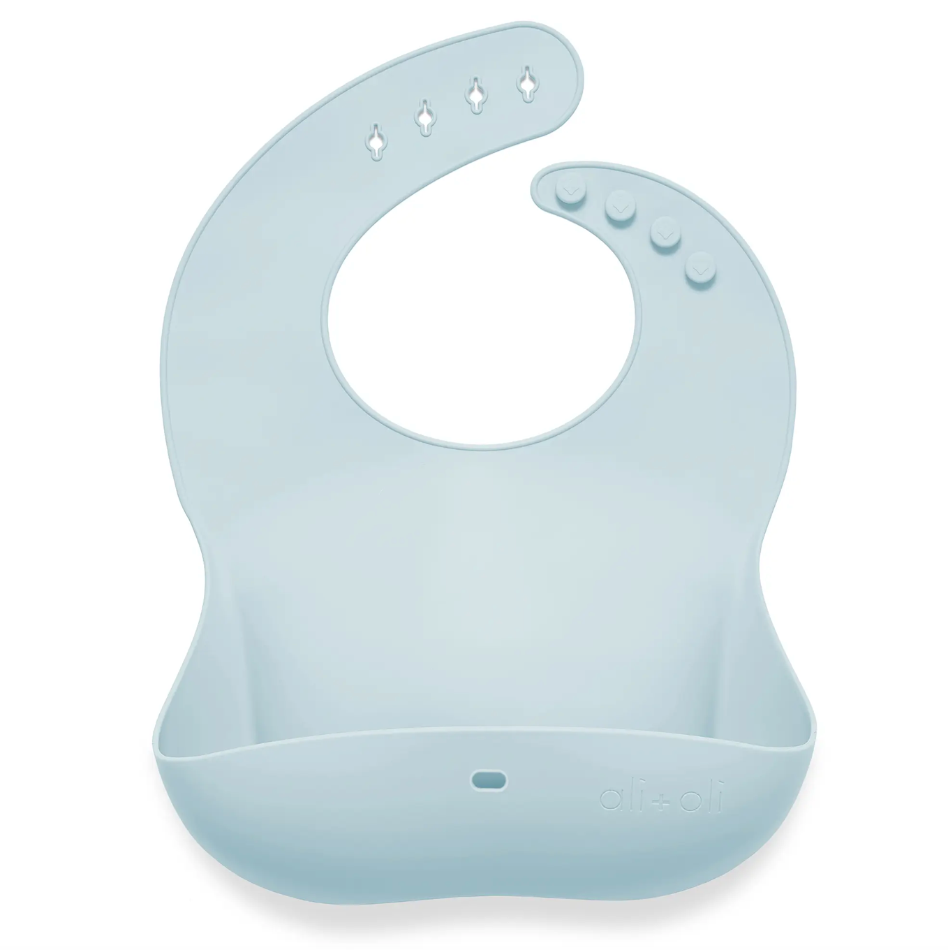 Silicone Baby Bib Roll Up & Stay Closed | Sky