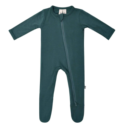 Kyte Baby Zippered Bamboo Footie | Emerald