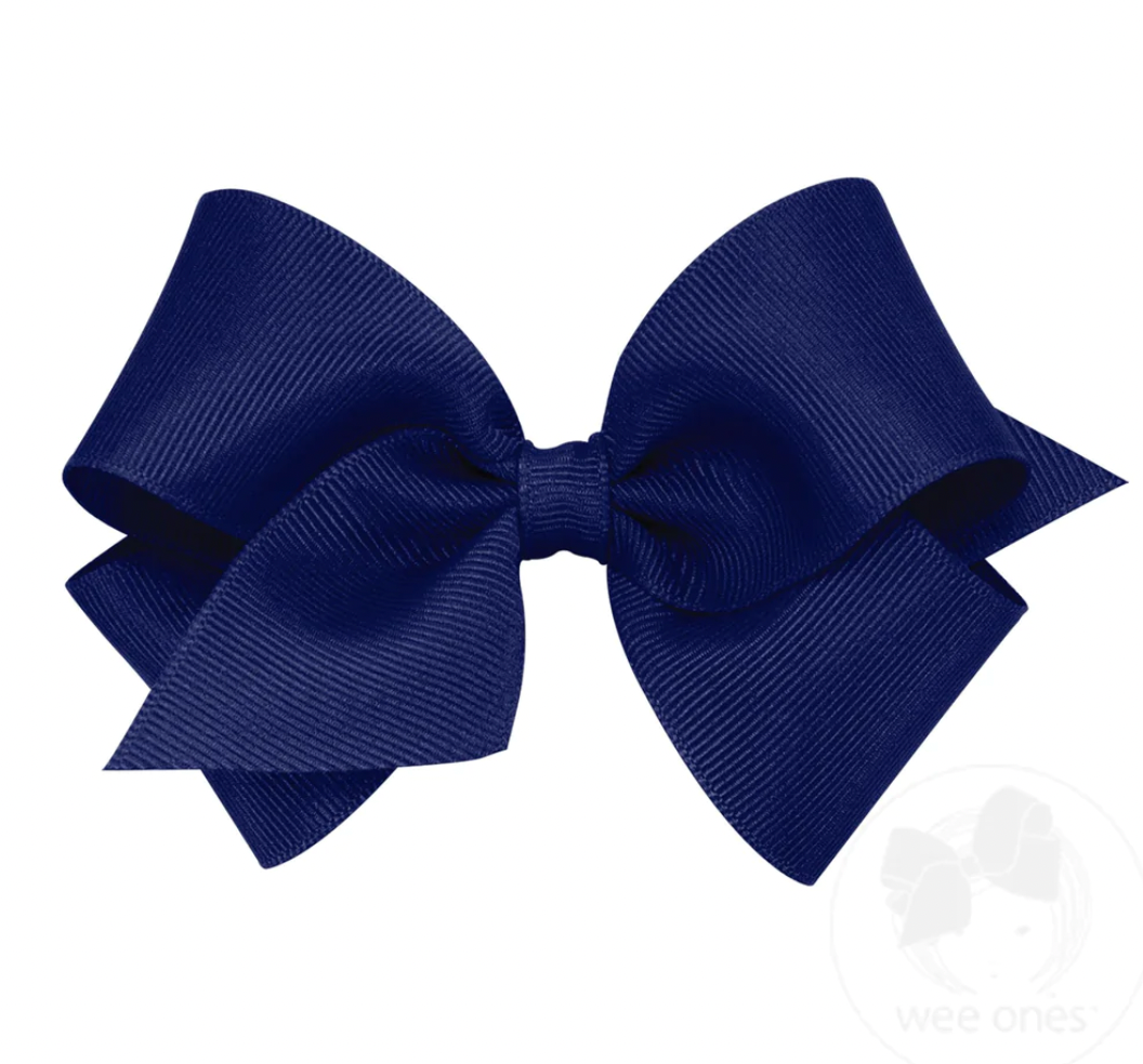 Medium Classic Grosgrain Hair Bow | Light Navy