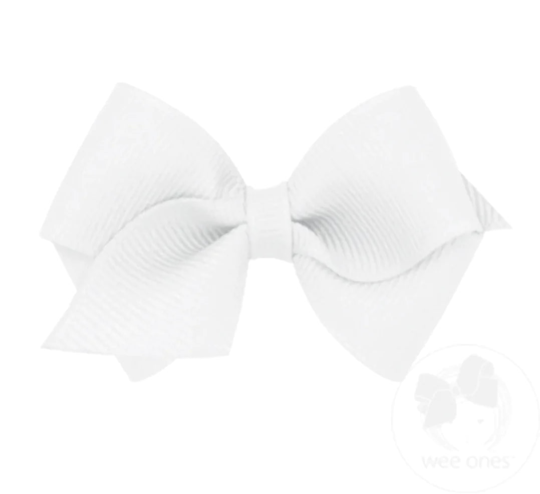 Medium Classic Grosgrain Hair Bow | White
