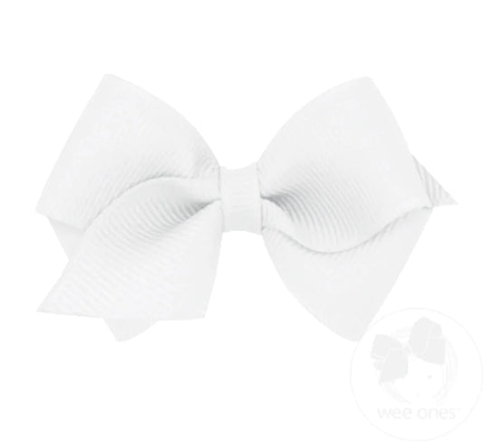Medium Classic Grosgrain Hair Bow | White