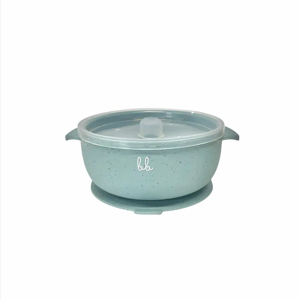 Silicone Bowl With Suction, Sea Foam Speckled