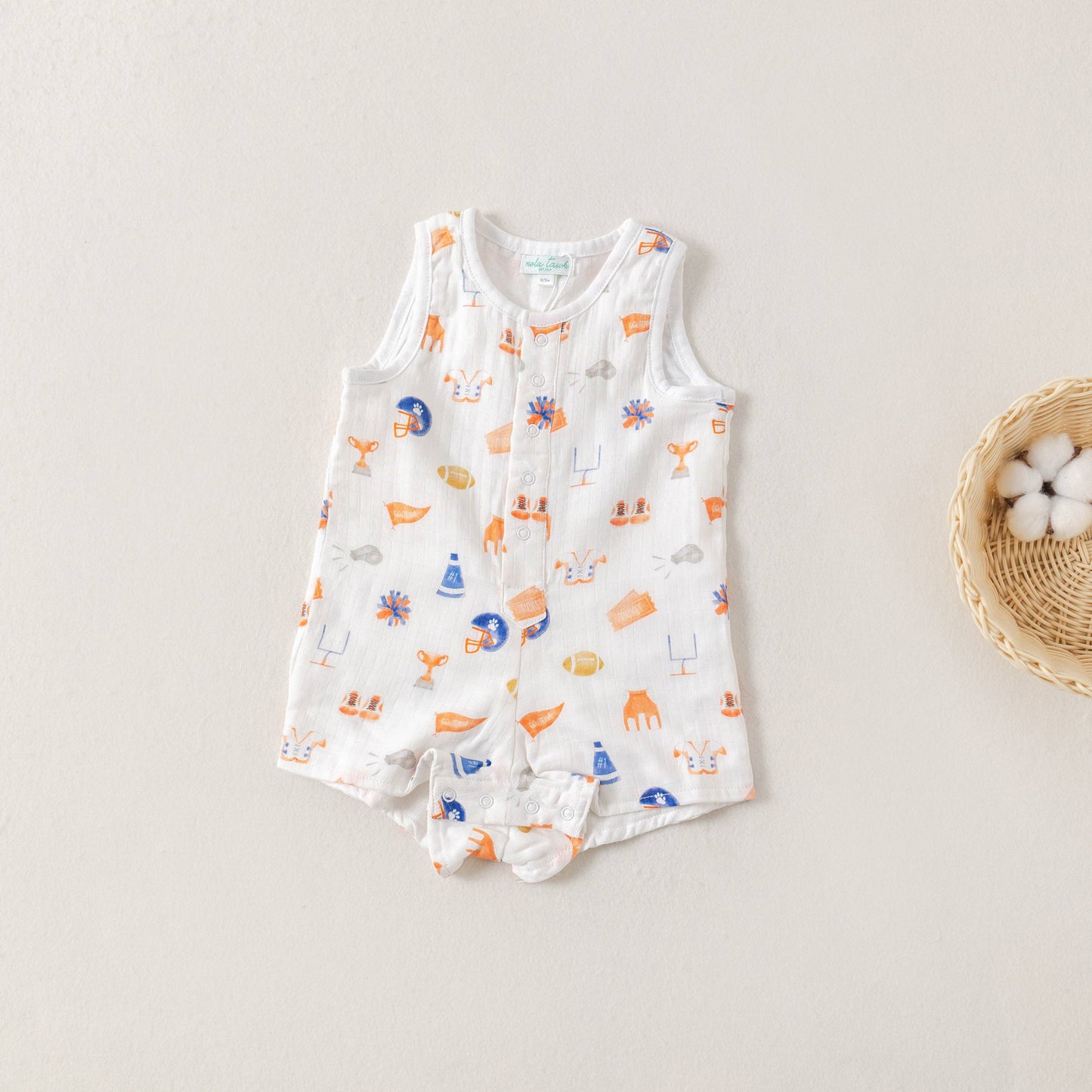 Let's Go Auburn Tigers Organic Muslin Shortall