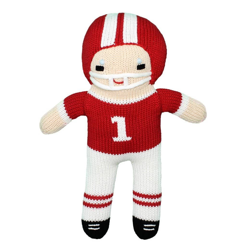 Football Player Knit Doll | Red/White