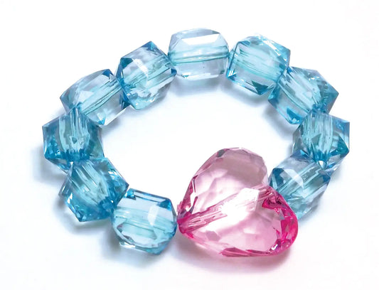 Rock Candy Heart Bracelet | Aqua/Pink