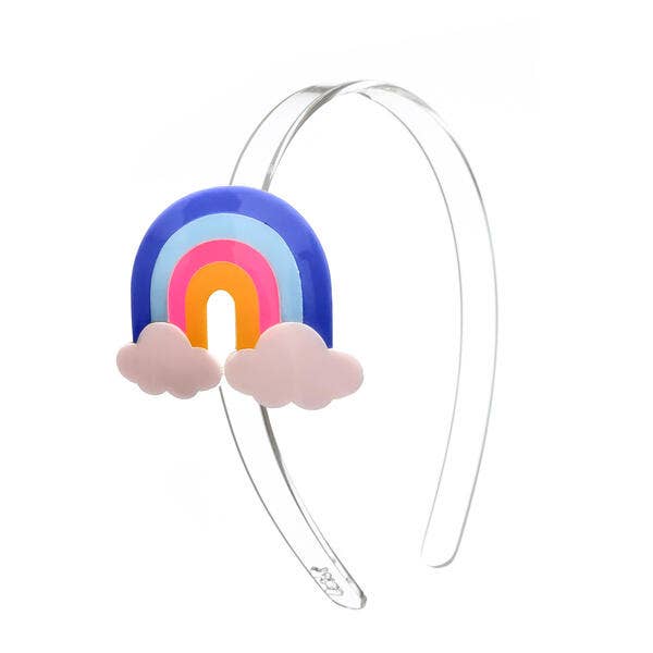Blue Rainbow & Clouds Headband