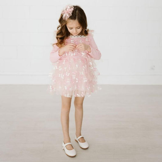 Butterfly Layered Tulle Dress | Pink