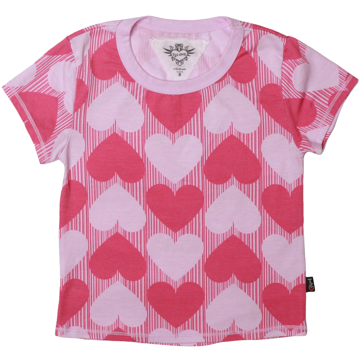 Fitted Tee | Bubblegum Hearts