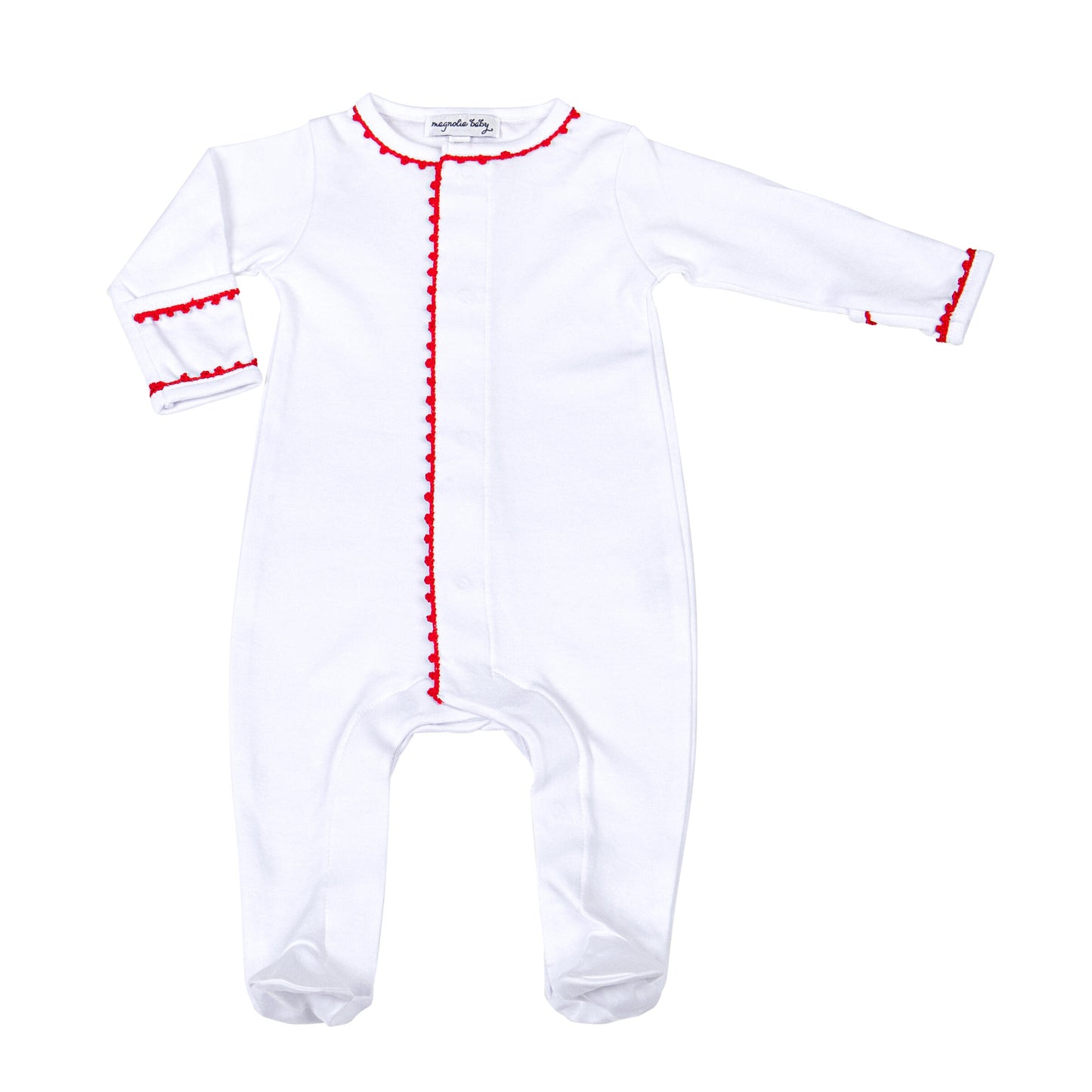 Holiday Baby Joy Footie | White + Red