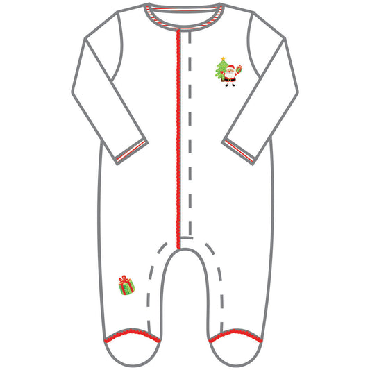 Jolly Holiday Embroidered Footie