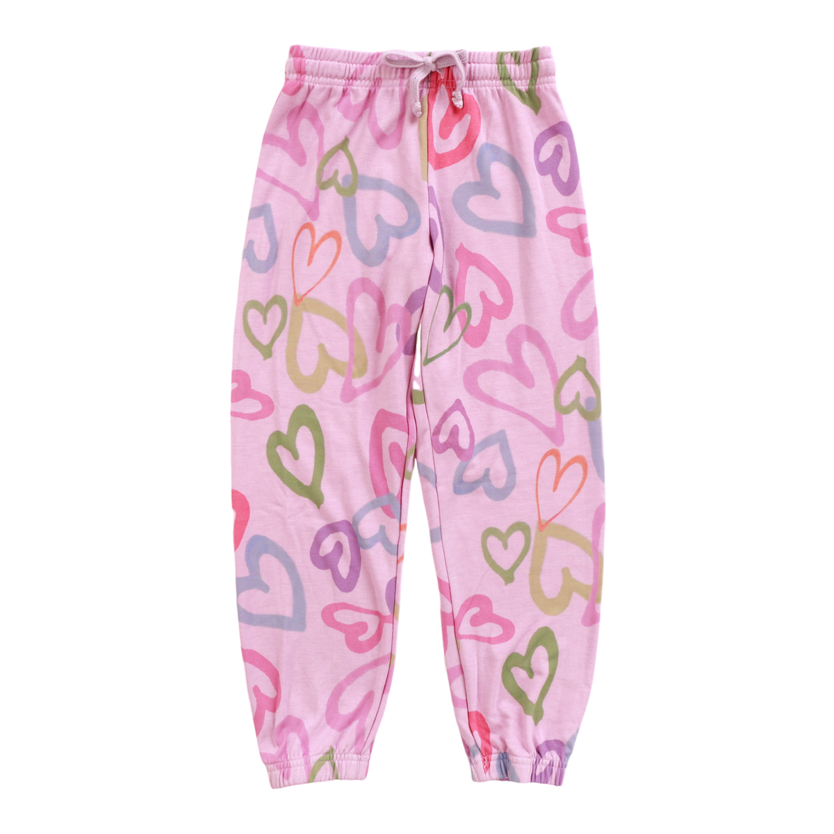 Cuffed Sweatpant | Lavender Graffiti Hearts