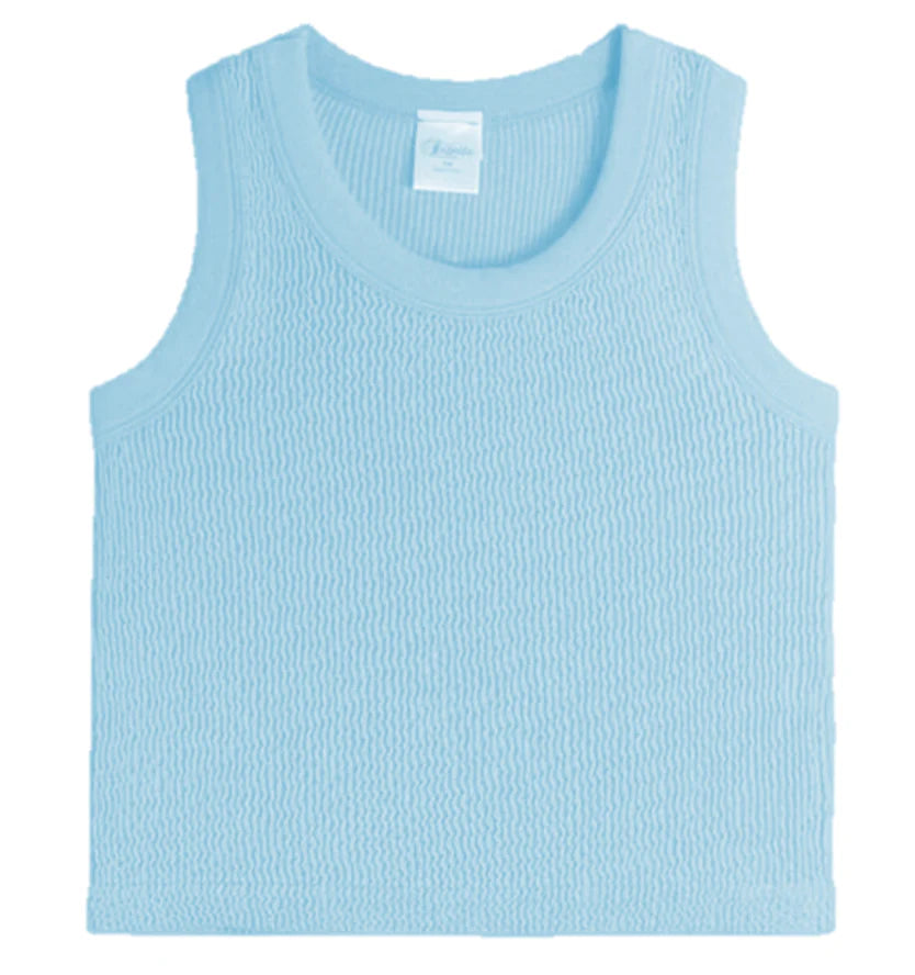 Smocking Sleeveless Tank | BABY BLUE