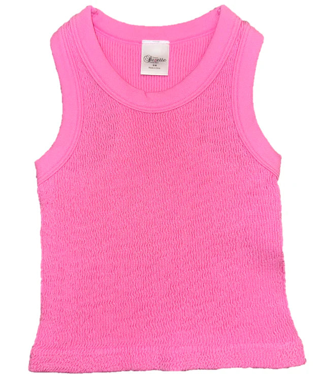 Smocking Sleeveless Tank | BUBBLE GUM