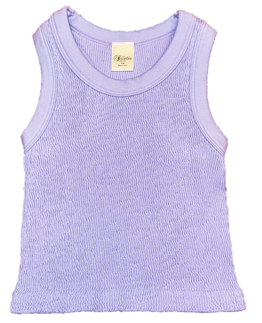 Smocking Sleeveless Tank | LAVENDER